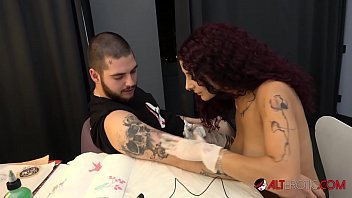 Small ass tatooed secretary face spermed